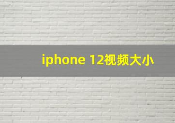 iphone 12视频大小